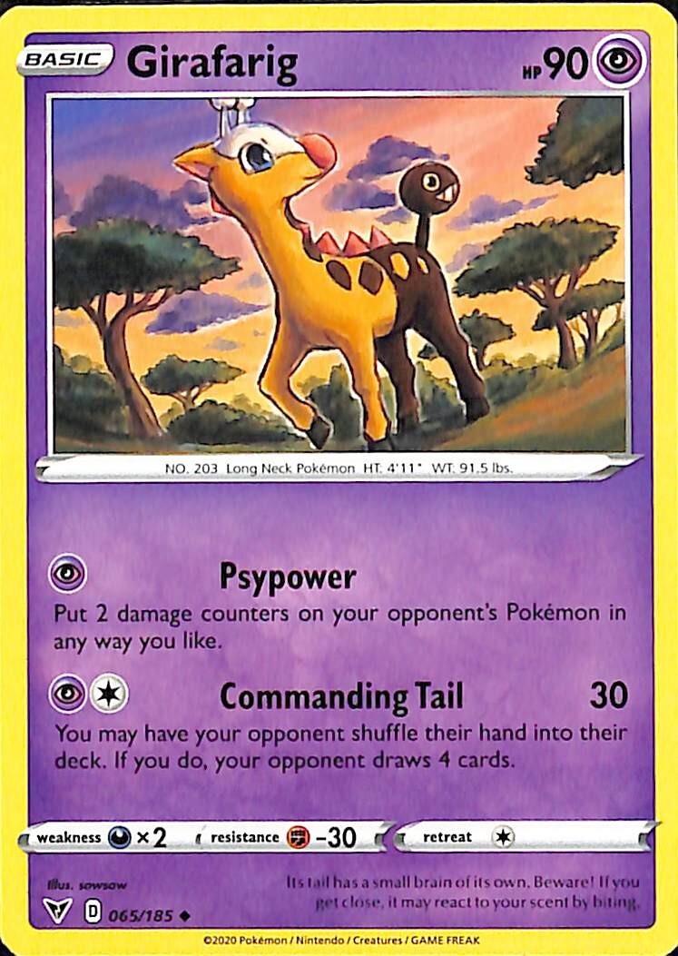 Girafarig 65/185 - Vivid Voltage - Uncommon - Pokemon Card TCG - NM