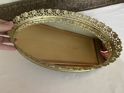 vintage dresser tray Pasiir Gold Mirror Vanity Tray, Hand Painted Decorative Jewelry Tray, Metal Makeup for Vanity, Dresser, Countertop : Home & Kitchen Perfume User Vintage Vanity Tray Antique Porcelain