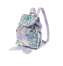 Justice Initial Lilac Mermaid Flip Sequin Mini Rucksack