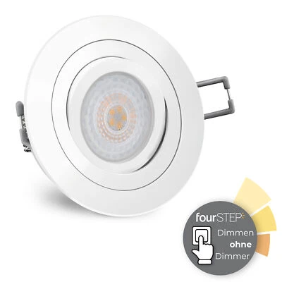 RF-2 LED Einbauleuchte Einbaustrahler flach schwenkbar weiß fourSTEP 5W warmweiß - Bild 1 von 4