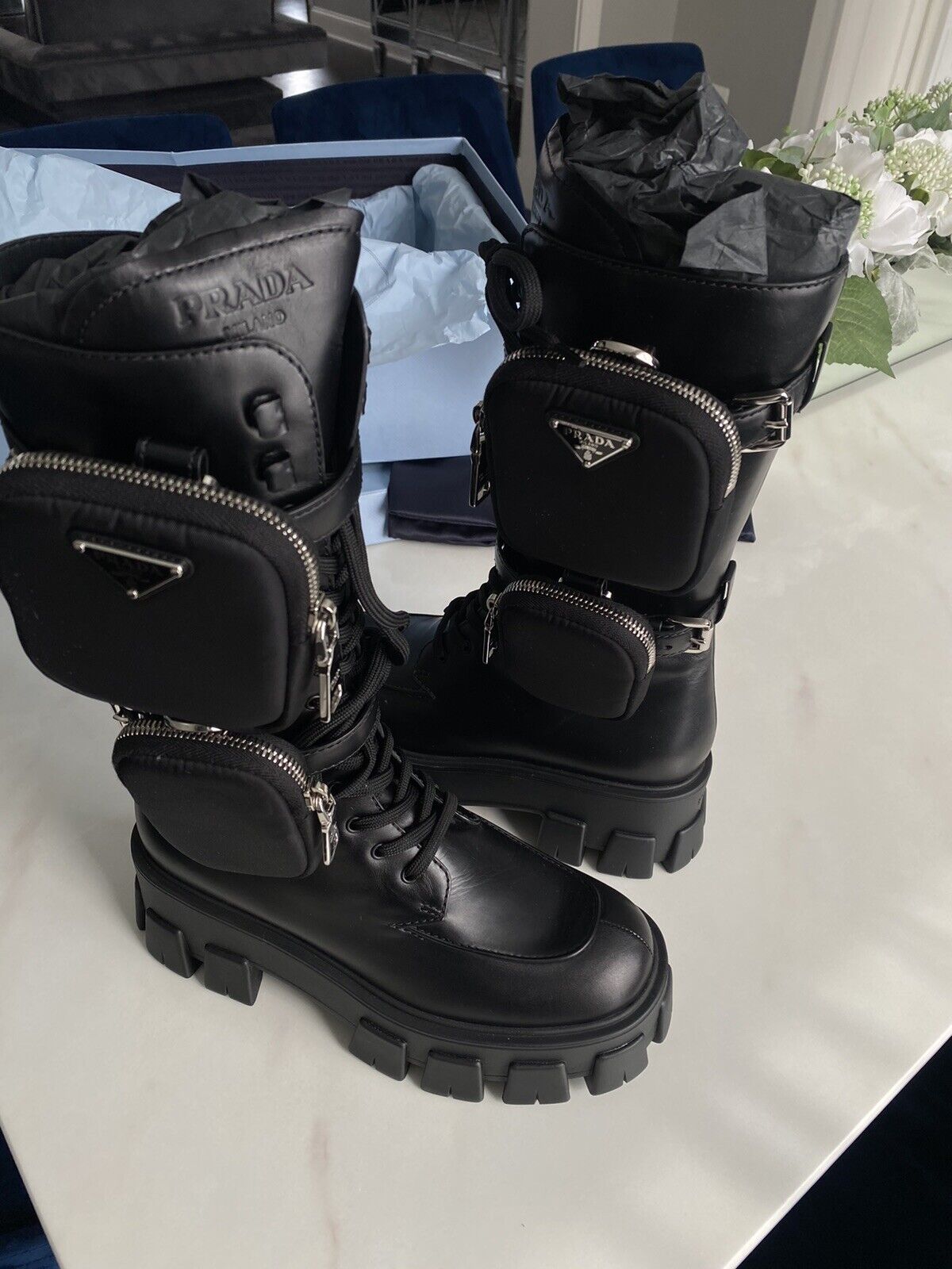 Pouch and Boots: Prada Combat Boots with Pouch