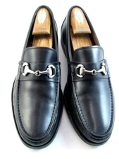 Allen Edmonds "AREZZO" Men's Leather Italian Bit Loafers 10 D Black (283N)