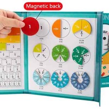 Math Manipulative Magnetic Wooden Fraction Book Educational Math Learning Toy UK