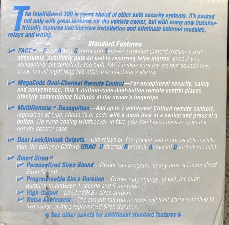 Clifford Intelliguard 300 | O.G. Car Alarm w/Remote & Transmitter (New!) - Image 4 of 4