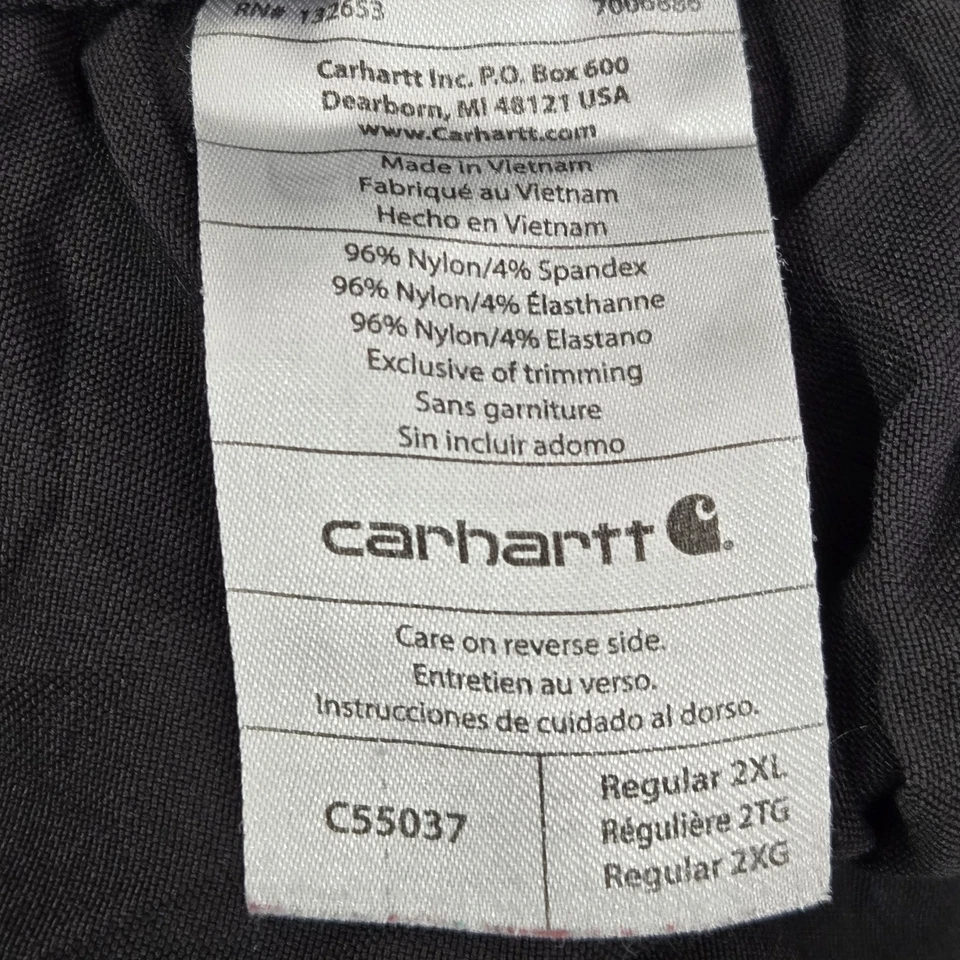Pantalones Médicos Carhartt Hombres 2XL Negro Nylon Spandex Carga C55037 Cordón Foto 3 de 4