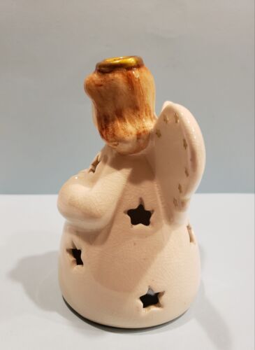 Peace Angel Tea Light Holder Russ Berrie 1995 Ceramic Vintage Battery Candle 4" - Picture 4 of 7