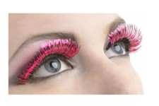 Pink Tinsel Eyelashes - Self-Adhesive - Costume Accessories - One Size