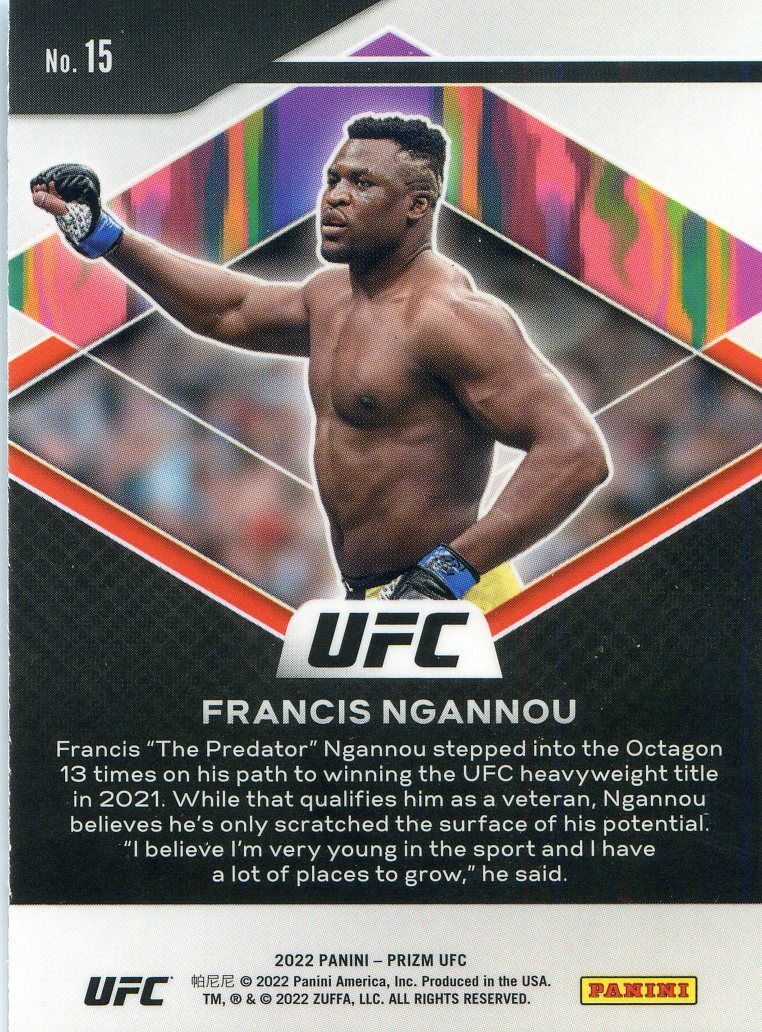 2022 Panini Prizm UFC FRANCIS NGANNOU Fearless Insert Card No 15