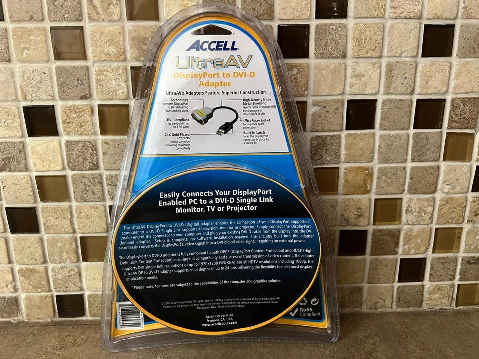 ACCELL ULTRAAV MINI DISPLAYPORT TO DVI SINGLE-LINK ACTIVE ADAPTER N9-1 - Image 2 of 4