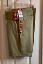 Dickies Shorts Girls Sz 19 Uniform Bermuda Stretch Classic Fit Khaki NWT