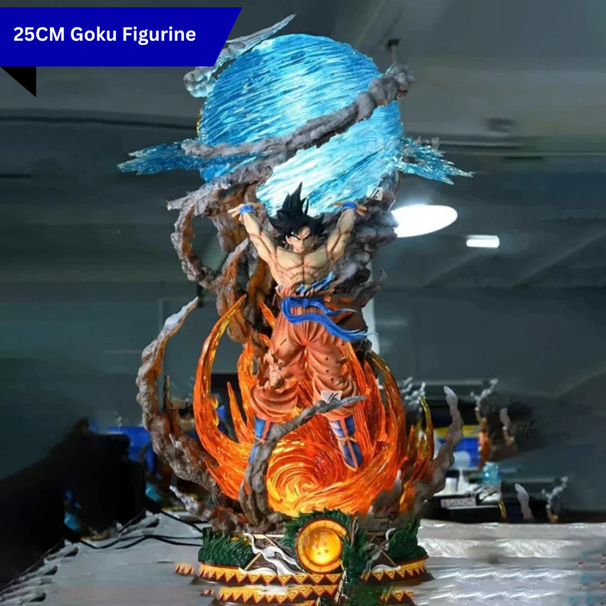25cm Dragon Ball Z Goku Spirit Bomb LED Figure - Super Saiyan
