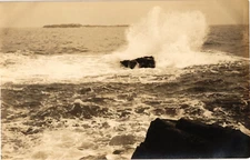Surf at Mt. Desert Island Maine RPPC Real Photo Unposted Postcard 1908-24