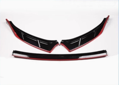 Black Red Front Bumper Lip Spoiler Splitter For 20-22 ROEWE I6MAX Ei6MAX Sedan 