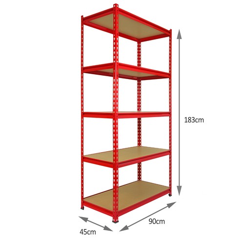 1 x Corner Racking Garage Shelving 2 x 90cm Bays Metal Heavy Duty MDF
