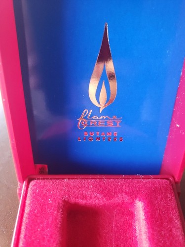 Antique Flame Crest Butane Torch Lighter Gold Chrome Collectible Rare Japan - Picture 3 of 12