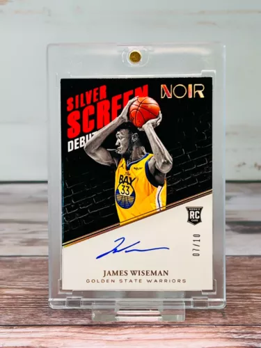 James Wiseman 2020-21 Panini Noir Silver Screen Debut RC Rookie On Card Auto /10