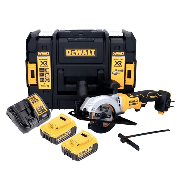 Dewalt Dcs 571 M2 Akku HandkreissäGe 18 V 115 Mm Brushless + 2X Akku 4Ah + Lader-image