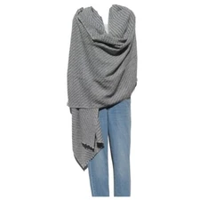 Cashmere|Shaw/Throw|HandLoomed|Nepal|"Natural"|2 Color Weave|Gray/Lt Gray