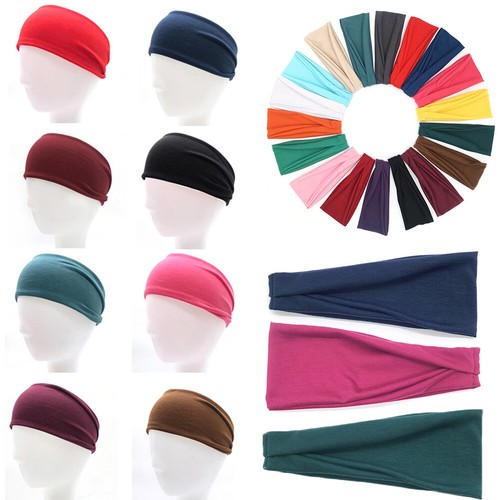 Sport Headband Men Women Head Sweatband Sweat Hair Band Gym Stretch Hair Wrap - Picture 1 of 30