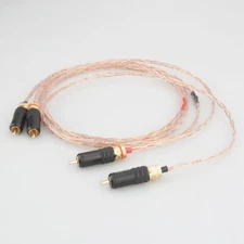5N OCC Pure Copper Signal Interconnect Cable With Gold Plated RCA Connector Plug
