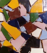 Pounds of Broken Talavera Mexican Ceramic Tile in Mixed Solid Colors 002