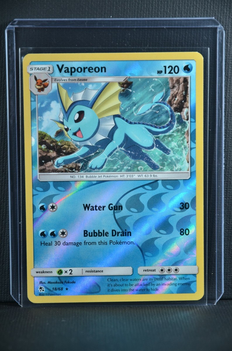 Vaporeon 18/68 Hidden Fates 2019 Reverse Holo Rare Pokemon TCG