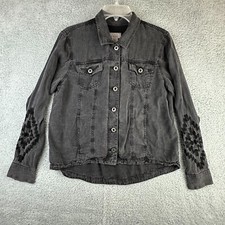 Ariat Jacket Womens Large Button Lightweight Western Embroidered Aztec Acid Gray
