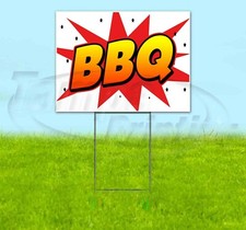 BBQ 18x24 Yard Sign Corrugated Plastic Bandit Lawn Decoration USA