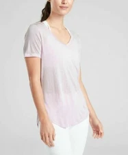ATHLETA Breezy Scoop V Tee Simply Lilac Light Purple Top  Women Size XXS New