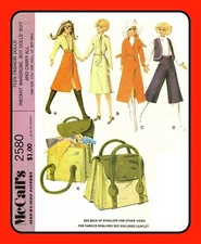 11½" Girl Doll 12" Boy Clothes Sewing Pattern Carry-All McCall's 2580 Vtg 1970