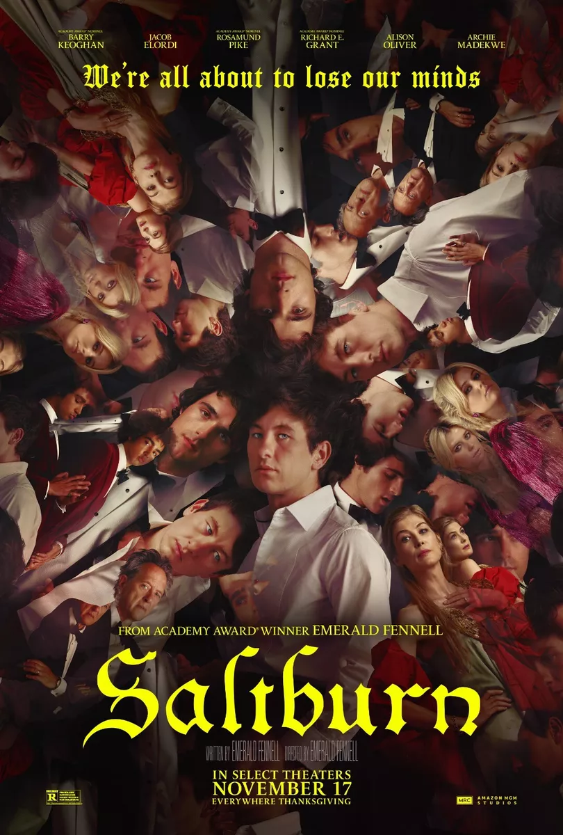 Saltburn movie poster - Jacob Elordi, Barry Keoghan - 11 x 17 inches