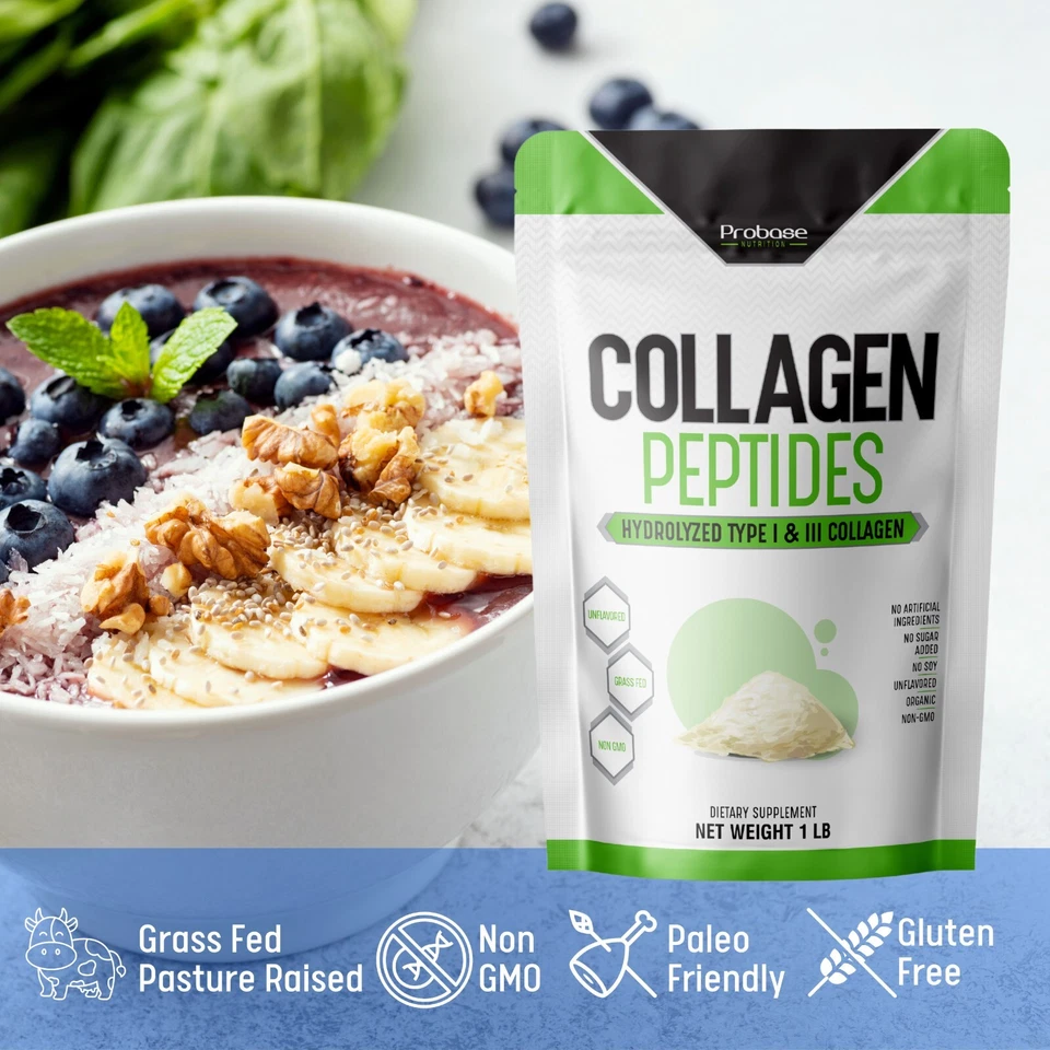 Probase Nutrition Hydrolyzed Grass-Fed Collagen Peptides Powder - 1 Pound - Image 4 of 4