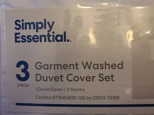 Simply Essential Garmet Wash Duvet Set Cover Full/Queen New open packaging
