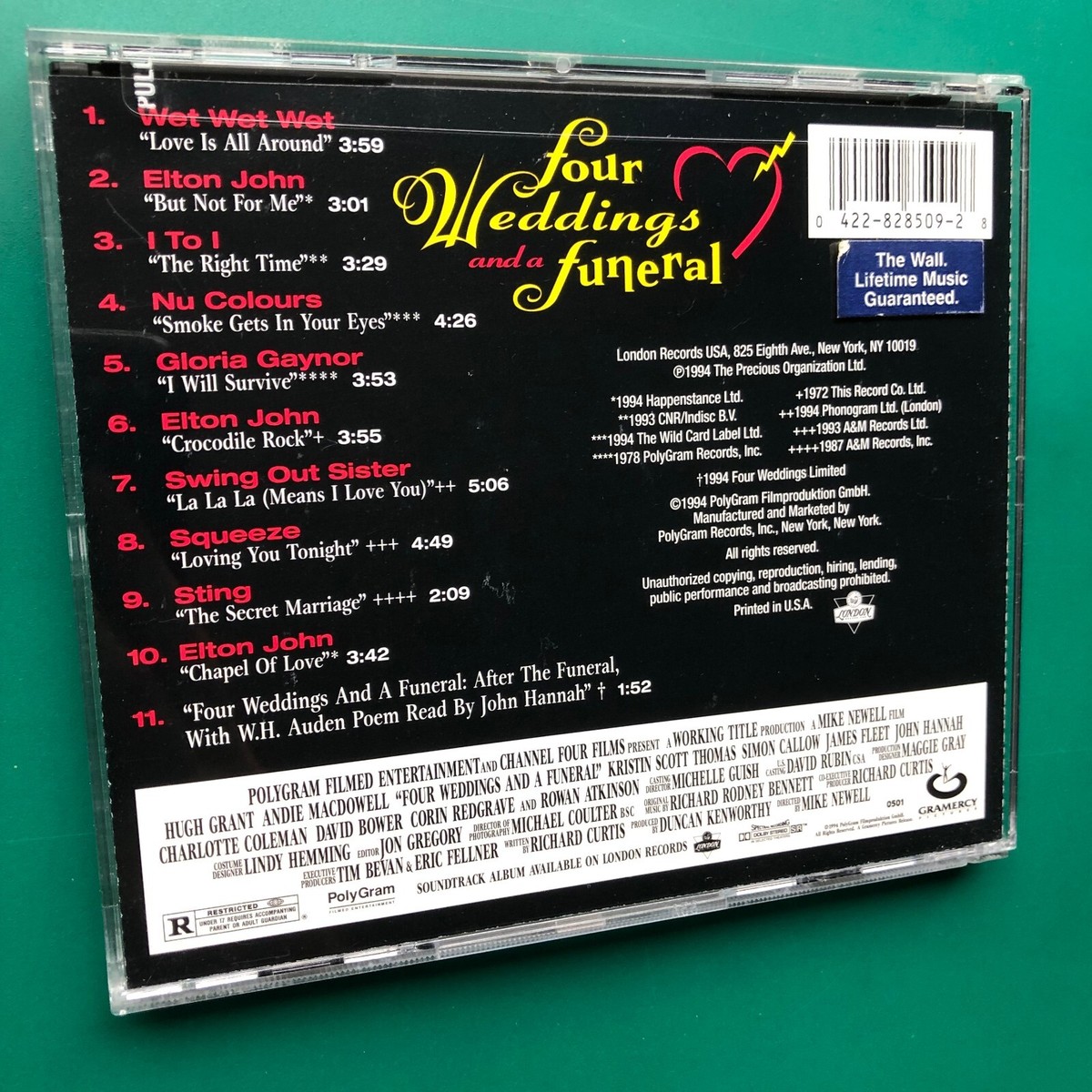 FOUR WEDDINGS & A FUNERAL Film Soundtrack OST CD Hugh Grant Andie