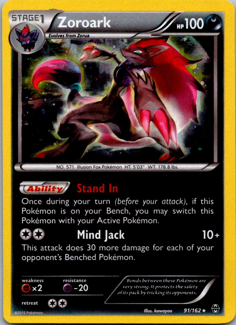 Zoroark 91/162 Promo Cosmos Holo Rare Pokemon XY Breakthrough 2015 Near Mint