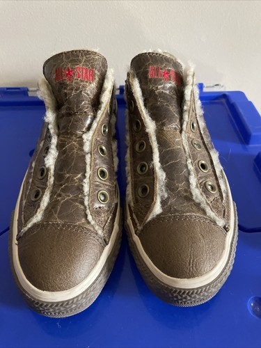 fleece lined leather converse