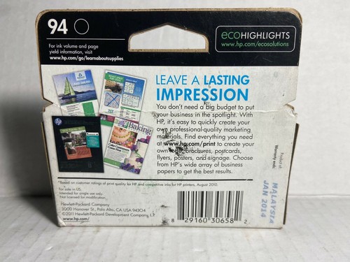NEW HP 94 C8765WN OEM Genuine Black Inkjet Print Cartridge Sealed Exp 01/14 (c-2 - Photo 2/2