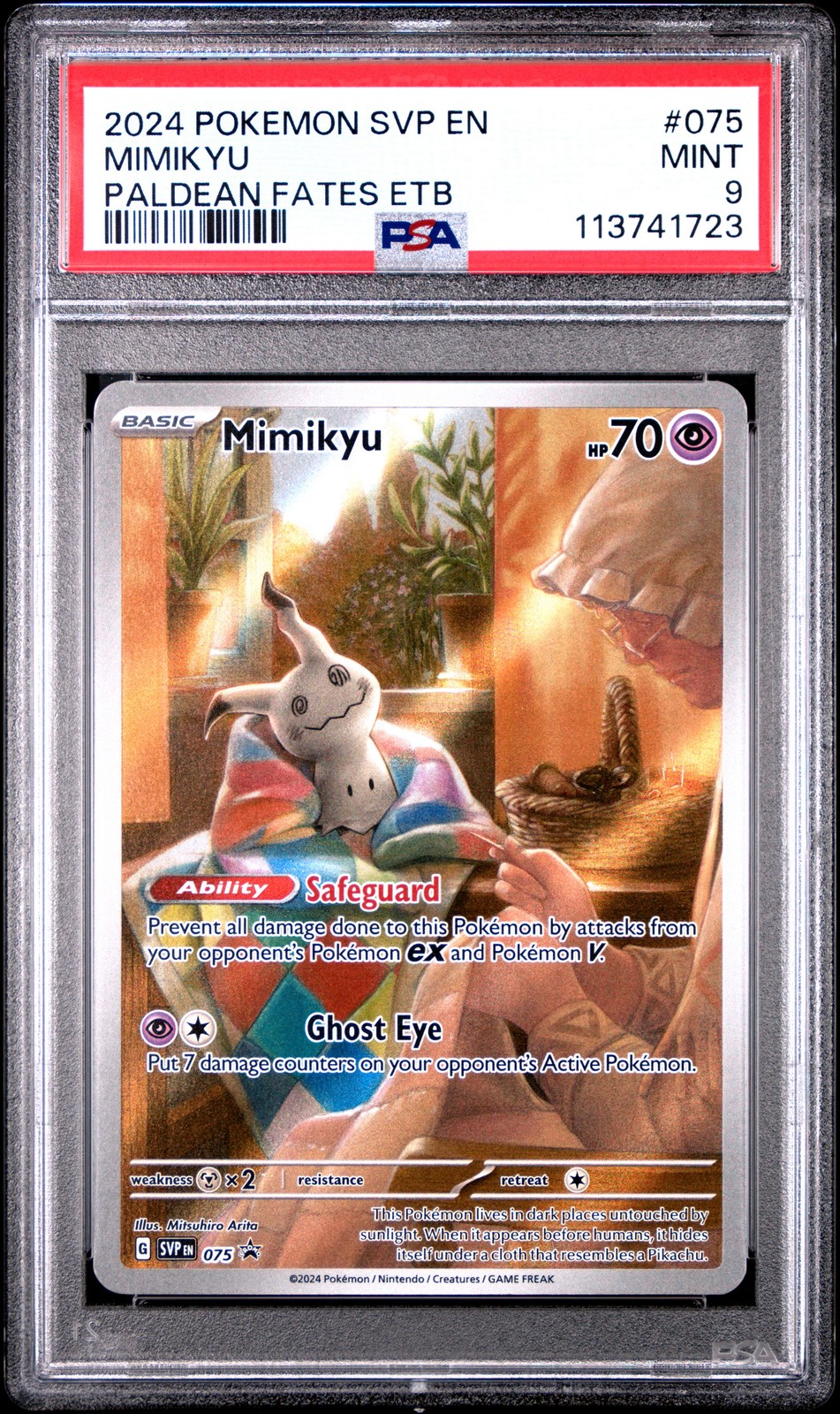 2024 POKEMON SVP EN-SV BLACK STAR PROMO #075 MIMIKYU PSA 9