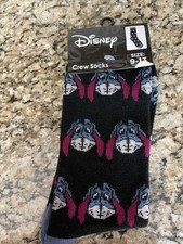 NWT-Fun Women's Disney Brand Eeyore Crew Socks Size 9-13