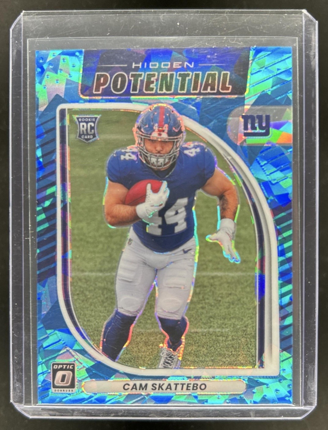 2025 Panini Donruss Optic Cam Skattebo Hidden Potential RC Ice Prizm #/55 Giants
