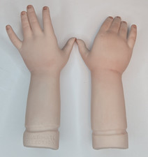 2 Ceramic Doll Parts 5.5" Hands Forearms Left Right Repair Replacement VTG