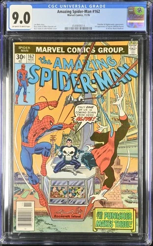Marvel Comics Amazing Spider-Man #162, CGC 9.0, 1976, First Jigsaw, Punisher 🔥
