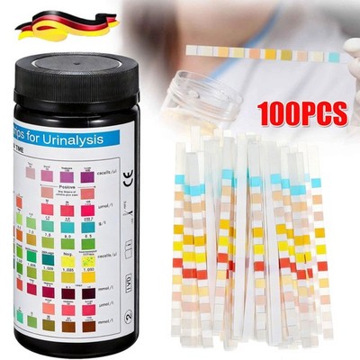 100PCS Gesundheitstest 10in1 Teststreifen Urinanalysestreifen   Ketone pH Nitrat