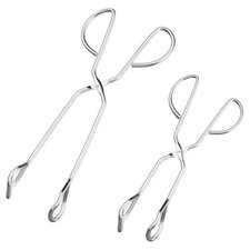 Stainless Steel Kitchen Scissor Tongs Set, 2-Piece (10/13 Inch) for Cooking, ...