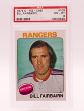 1975 O-Pee-Chee #109 Bill Fairbairn PSA 8 NM-MT New York Rangers OPC Hockey