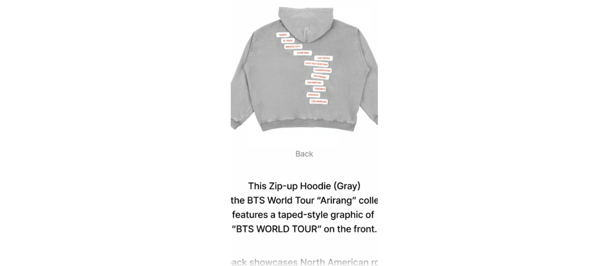BTS Airirang US Exclusive Gray Zip Up Hoodie | eBay