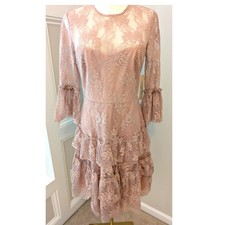 Eliza J Blush Pink Floral Lace Dress