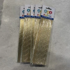 Gold Foil Wedding Birthday Baby Shower Party Tableware Straw PAPER SET OF 50