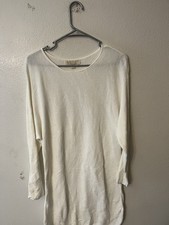 Michael Kors Women's Crewneck Sweater Dress Size Large Knit Designer White