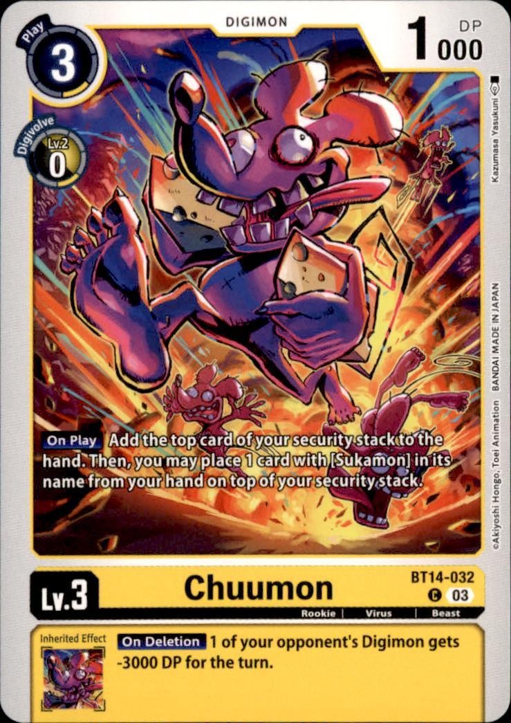 Chuumon BT14-032 C Common Blast Ace Digimon Near Mint